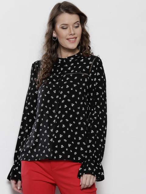 

DOROTHY PERKINS Women Black & White Regular Fit Printed Casual Shirt