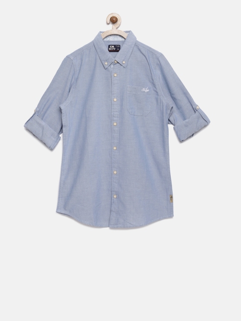 

Flying Machine Boys Blue Regular Fit Solid Casual Shirt