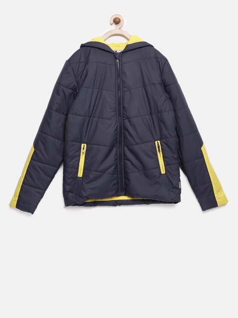 

Flying Machine Boys Navy Blue Solid Slim Fit Quilted Jacket