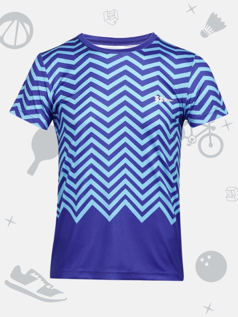 

321 Sportswear Girls Blue Printed Round Neck T-shirt