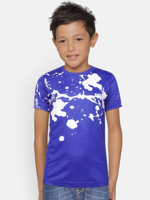 

321 Sportswear Boys Blue Printed Round Neck T-shirt