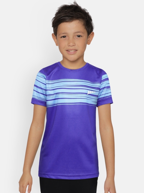 

321 Sportswear Boys Blue Striped Round Neck T-shirt