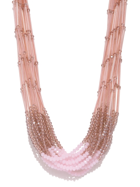 

Ayesha Pink Metal Layered Necklace