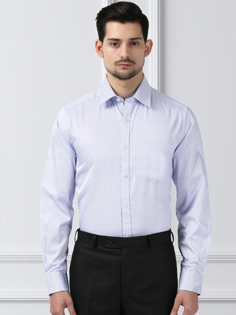 

Next Look Men Blue Slim Fit Striped Formal Shirt