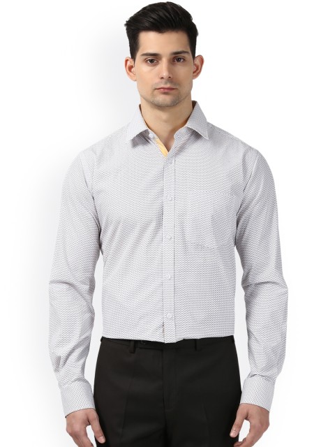 

Next Look Men Brown & White Slim Fit Printed Formal Shirt