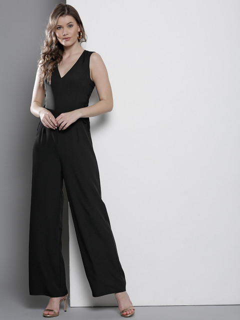 

DOROTHY PERKINS Black Solid Basic Jumpsuit