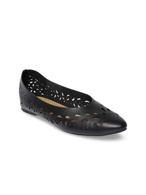 

Monrow Women Black Solid Synthetic Ballerinas