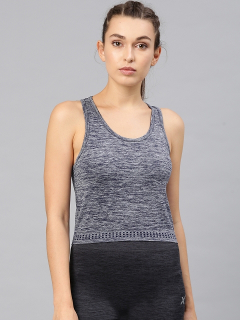 

HRX by Hrithik Roshan Blue Solid Tank Top