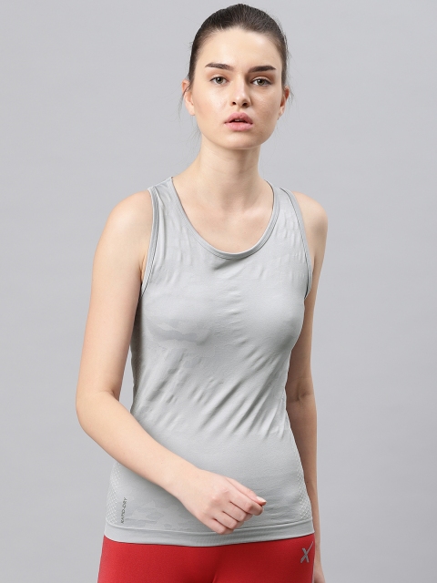 

HRX by Hrithik Roshan Women Grey Solid Seamless Tank Top