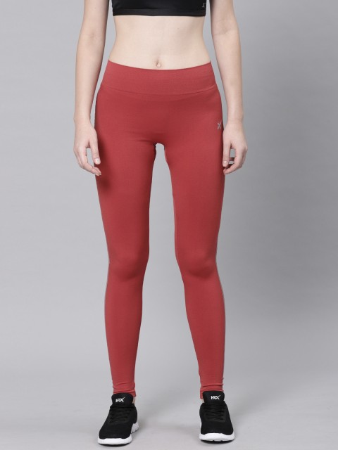 

HRX by Hrithik Roshan Women Red Solid Tights