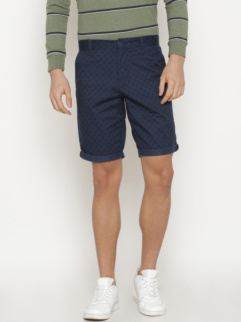 

t-base Men Blue Printed Regular Fit Chino Shorts