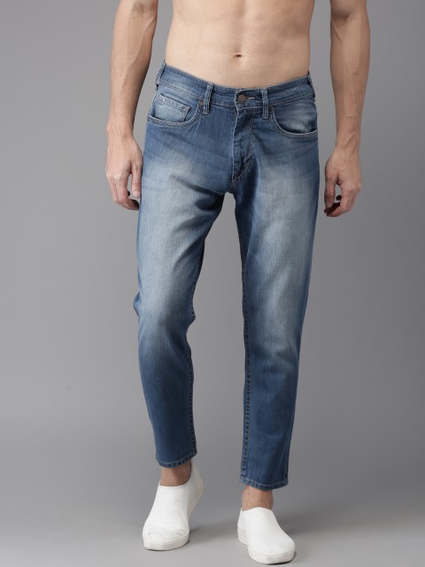 

HERE&NOW Men Blue Slim Fit Cropped Mid-Rise Clean Look Stretchable Jeans