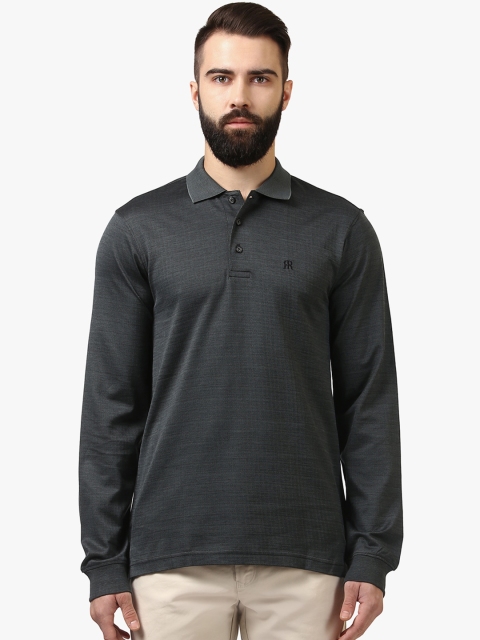 

Raymond Men Black Solid Polo Collar T-shirt