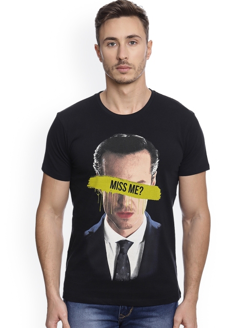 

Free Authority Printed Round Neck T-shirt, Black