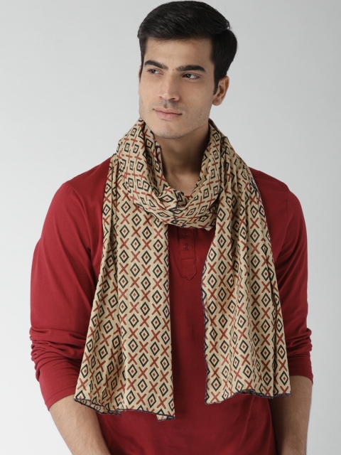 

Celio Men Beige & Red Printed Scarf