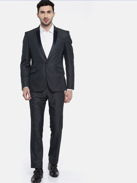 

V Dot Grey Skinny Fit Single-Breasted Formal Suit