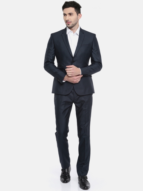 

V Dot Blue Skinny Fit Single-Breasted Formal Suit