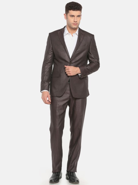 

Van Heusen Men Brown Solid Slim Fit Single-Breasted Formal Suit