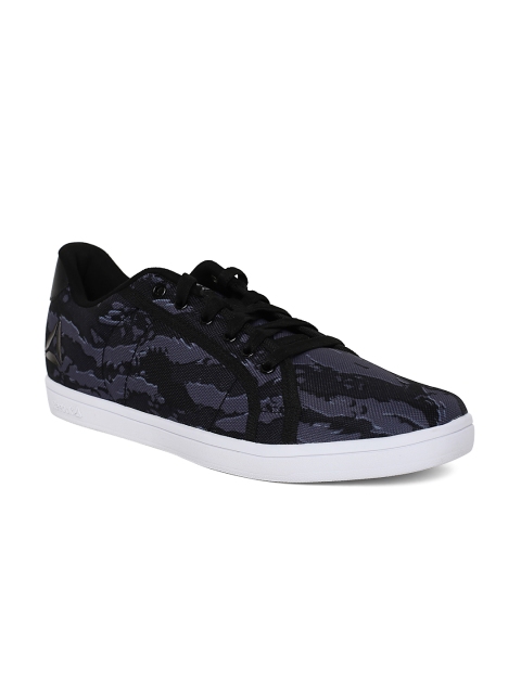 

Reebok Classic Men Black & Charcoal Grey Printed Tread Max Sneakers