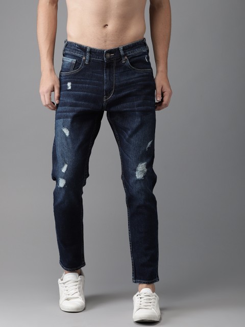 

Moda Rapido Men Blue Slim Fit Mid-Rise Cropped Mildly Distressed Stretchable Jeans