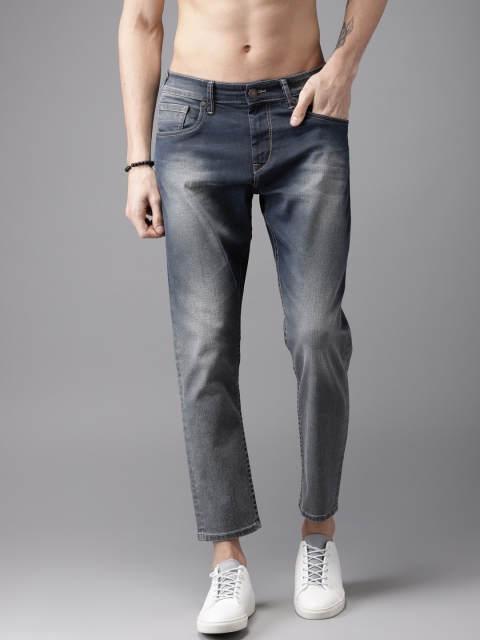 

Moda Rapido Men Blue Tapered Fit Mid-Rise Clean Look Stretchable Cropped Jeans