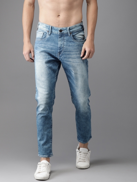 

Moda Rapido Men Blue Tapered Fit Mid-Rise Cropped Clean Look Stretchable Jeans