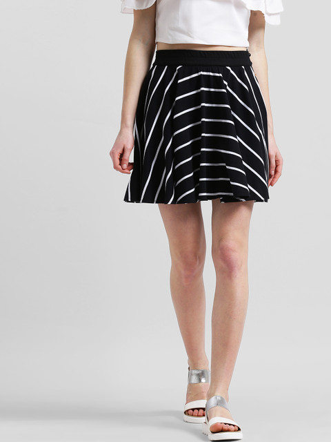 

Texco Women Black & White Striped Flared Mini Skirt