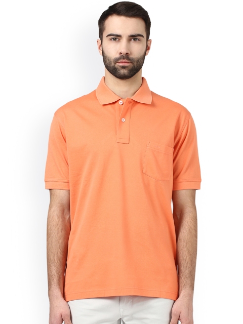 

ColorPlus Men Orange Solid Polo Collar T-shirt