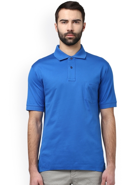 

ColorPlus Men Blue Solid Polo Collar T-shirt