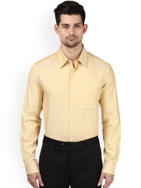 

Park Avenue Men Yellow Slim Fit Self Design Formal Shirt