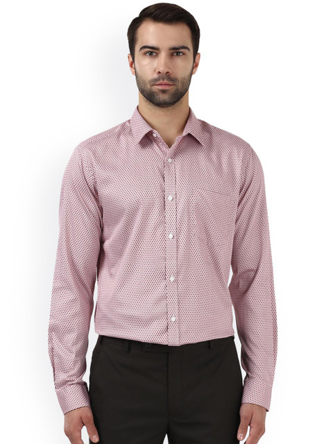 

Park Avenue Men Red Slim Fit Printed Formal Shirt