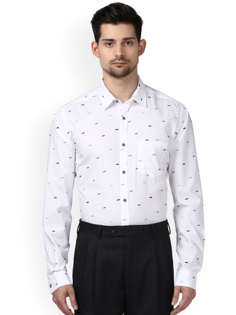

Park Avenue Men White Slim Fit Printed Formal Shirt