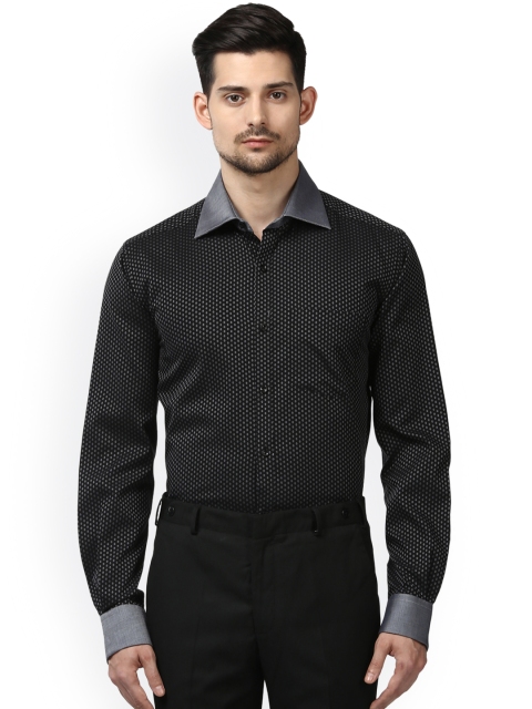

Park Avenue Men Grey & Black Slim Fit Printed Formal Shirt