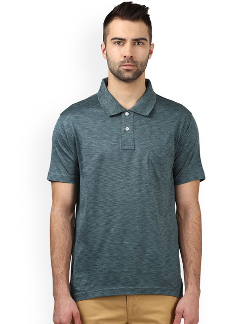 

ColorPlus Men Blue Solid Polo Collar T-shirt