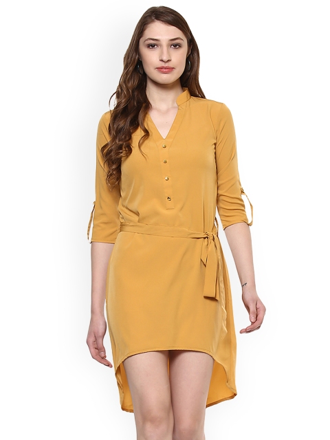 

Hapuka Women Mustard Solid Shirt Dress
