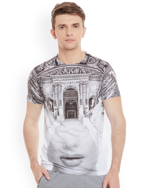 

Wear Your Mind Men Grey Printed Round Neck T-shirt
