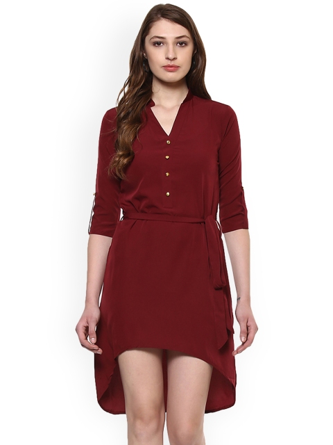 

Hapuka Women Maroon Solid Shirt Dress