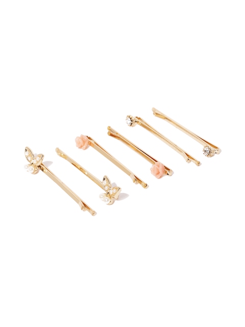 

Accessorize Set of 6 Gold-Toned Embellished Bobby Pins