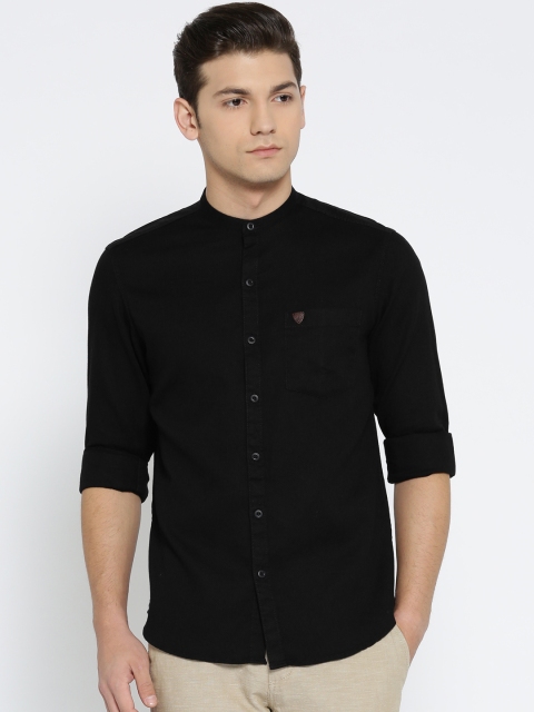 

John Players Men Black Trim Regular Fit Solid Casual Shirt