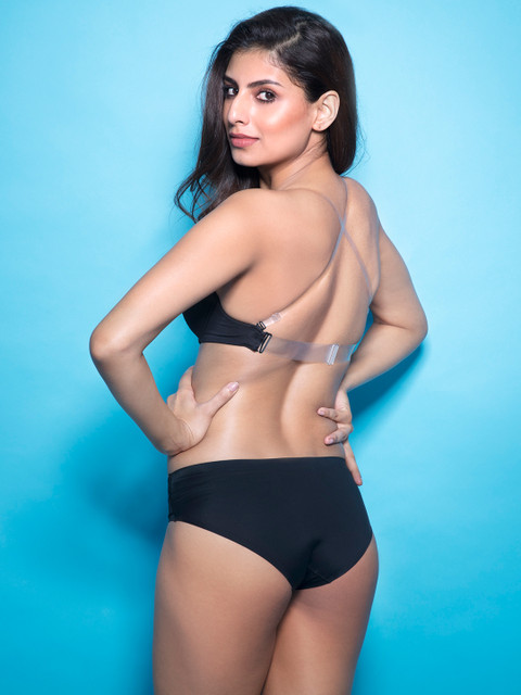 

PrettySecrets Black Solid Underwired Lightly Padded T-shirt Bra