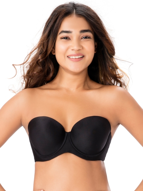 

PrettySecrets Black Solid Underwired Lightly Padded Everyday Bra