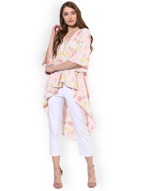 

Color Cocktail Pink Printed Open Front Shrug