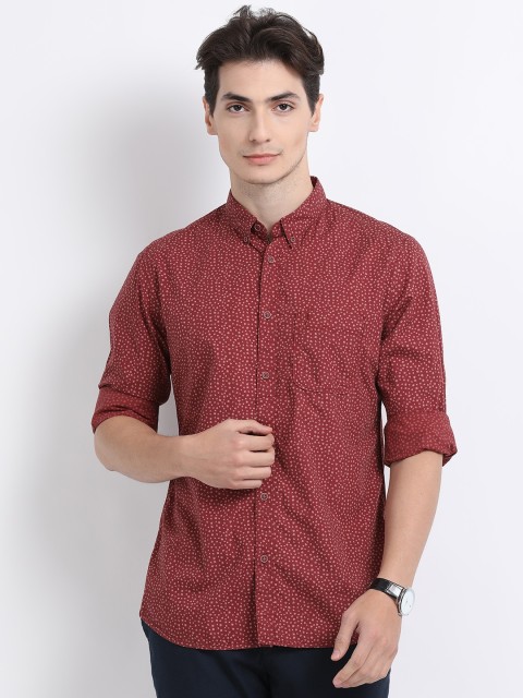 

Indian Terrain Men Maroon Regular Fit Printed Casual Shirt