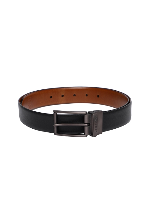 

U.S. Polo Assn. Men Tan Brown & Black Solid Reversible Leather Belt