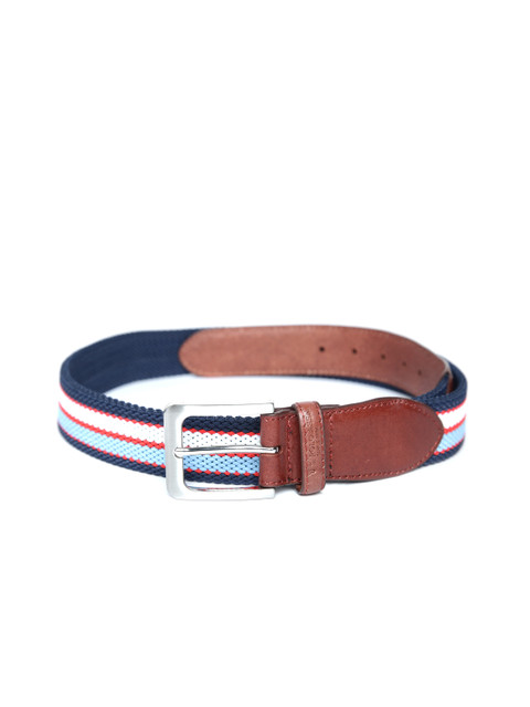 

U.S. Polo Assn. Men White & Blue Striped Belt