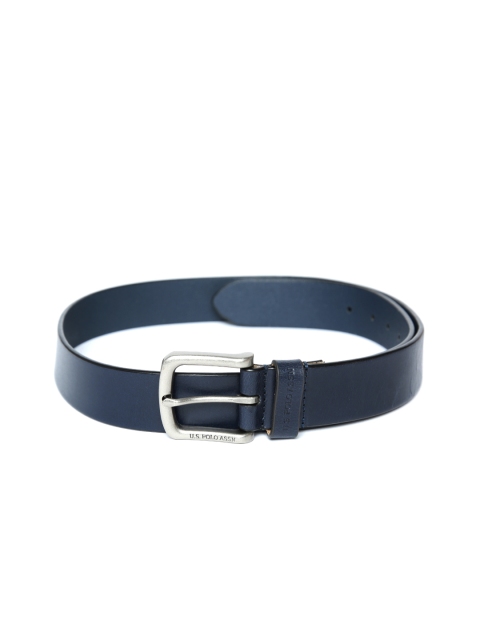 

U.S. Polo Assn. Men Navy Blue Leather Solid Belt