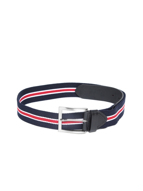 

U.S. Polo Assn. Men Navy Blue & Red Striped Belt