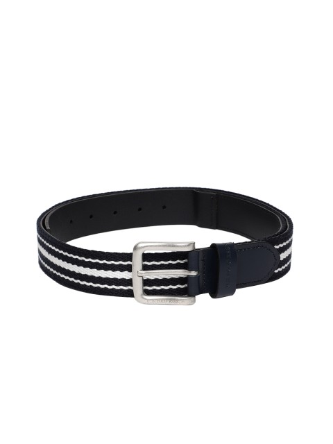 

U.S. Polo Assn. Men Navy Blue & White Striped Belt