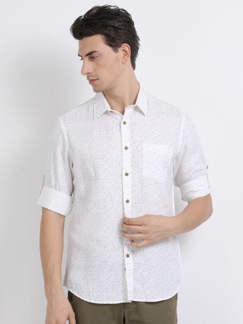 

Indian Terrain Men White Chiseled Slim Fit Printed Casual Shirt