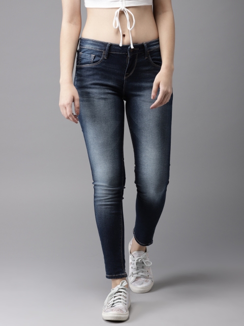 

Moda Rapido Women Blue Skinny Fit Mid-Rise Cropped Clean Look Stretchable Jeans